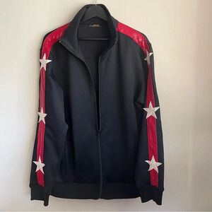 Robin’s Jean Stars and Stripes track jacket with patches size XXL